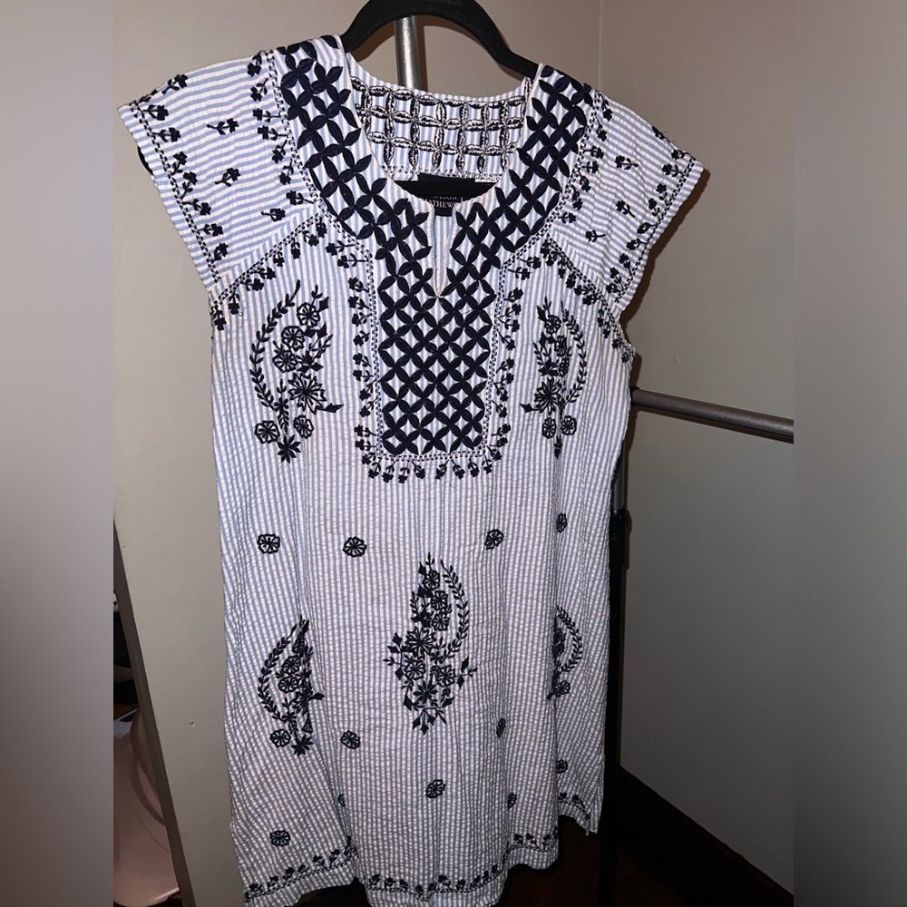 Madison Mathews dress XS seersucker